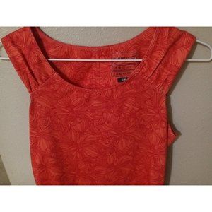 Merrell Opti Wick Tank Top V Neck UPF 50+ Womens Small Orange Floral